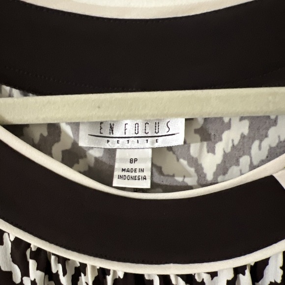 En Focus Casual Brown and White Dress Women's Size 8P - Picture 5 of 6